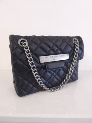 Kurt Geiger Tasche Mini Brixton Damen Umhängetasche gesteppt schwarz Leder