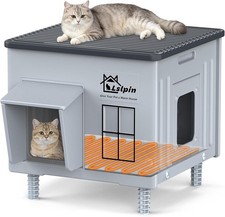 Indestructible Heated Cat House for Outside Cats Winter,Weatherproof  Insulated