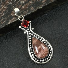Coconut Jasper Garnet Gemstone Ethnic Pendant Jewelry For Unisex 2.88