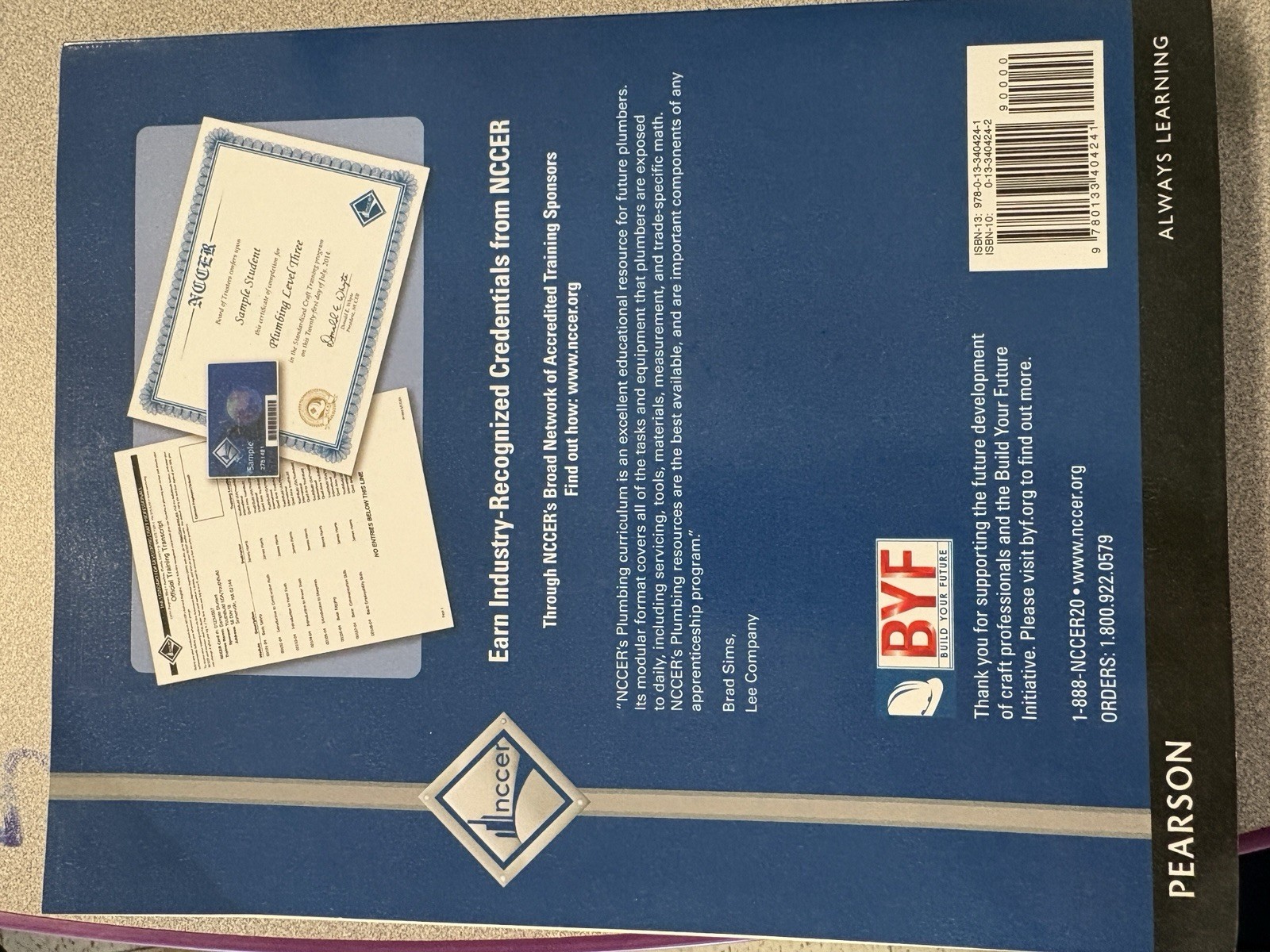 Guida NCCER Plumbing Level 3 - Libro Usato foto 2