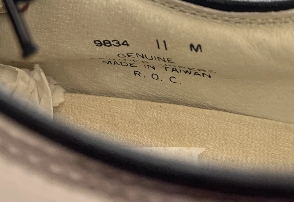 美津浓 MST 9834 高尔夫鞋男式 11 米白色勃艮第皮革复古全新无标签 — 第 3/4 张图片