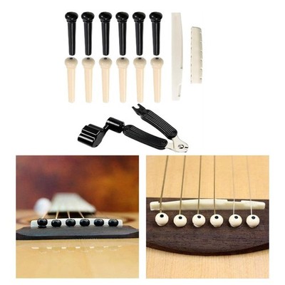 12 Stck. Akustikgitarre Steg Pins Ersatzteile Tragbare Gitarrenheringe für