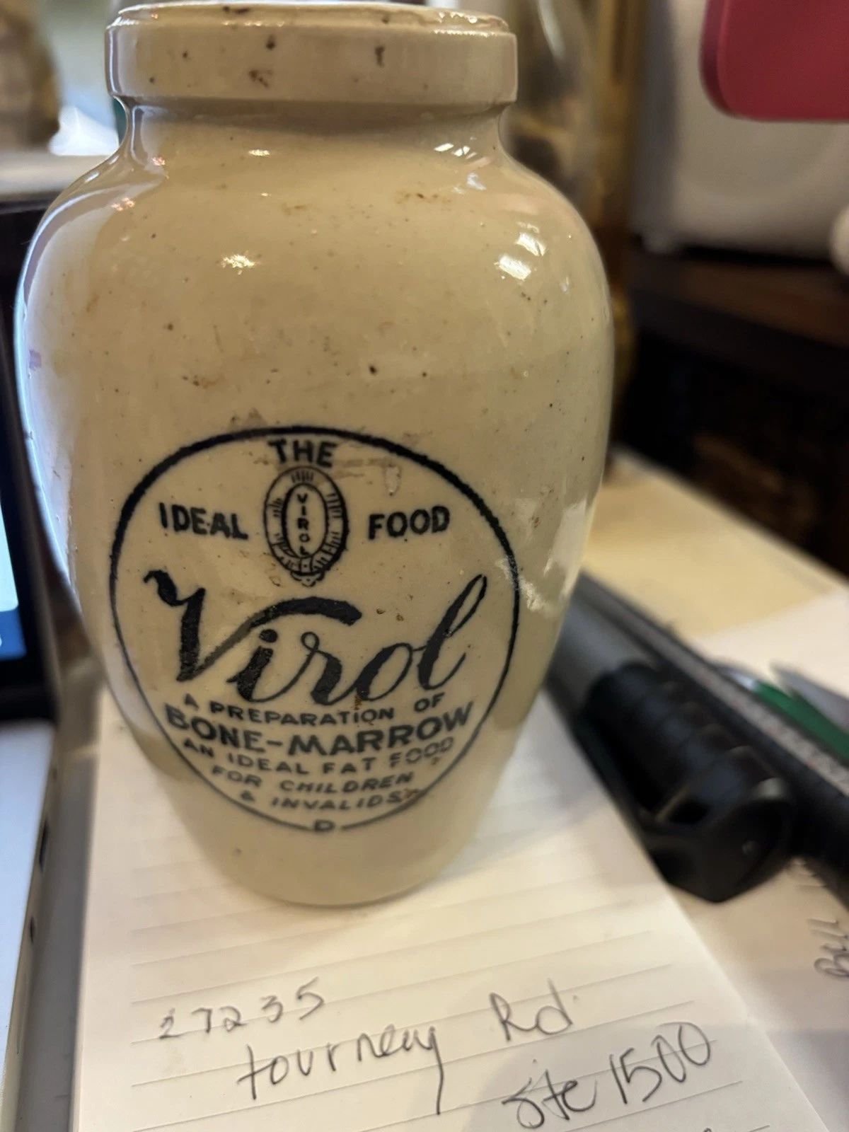 Virol victorian antique stoneware pottery jar (bone marrow prepared baby food)
Opens in a new window