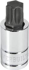 Powerbuilt T-70 Star Bit Socket, 1/2 Inch Drive, Torx, High T 70, Silver 