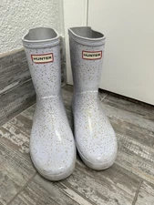 Hunter Original First Classic Toddler Girls 3 Purple Sparkle Glitter Rain Boots