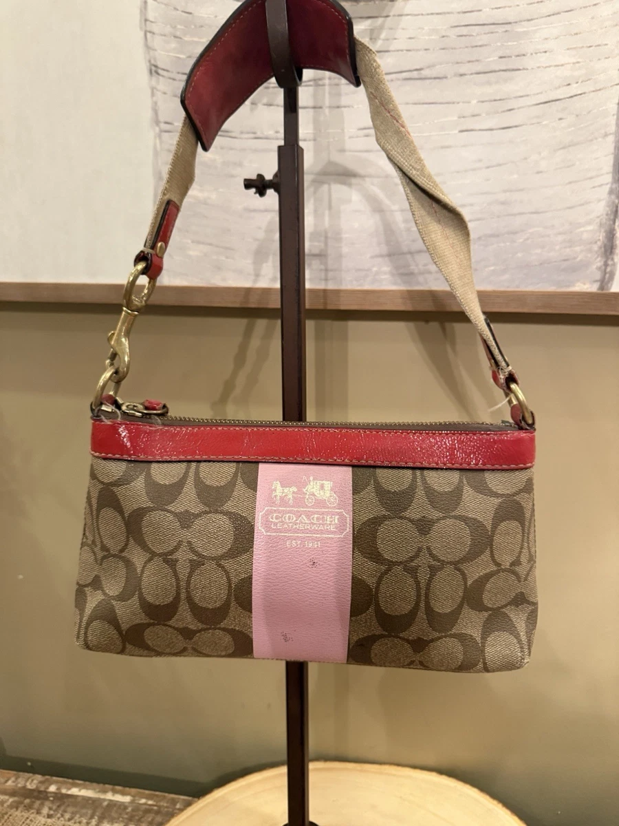 バッグ COACH Heritage Stripe Pink Signature Bag Coach heritage signature pink - Gem