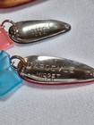 6 USED SPOON LURES DARDEVLE IMP MIDGET LIL DEVLE VIDEO 1 MOTHER OF PEARL SPOON? — photo 4