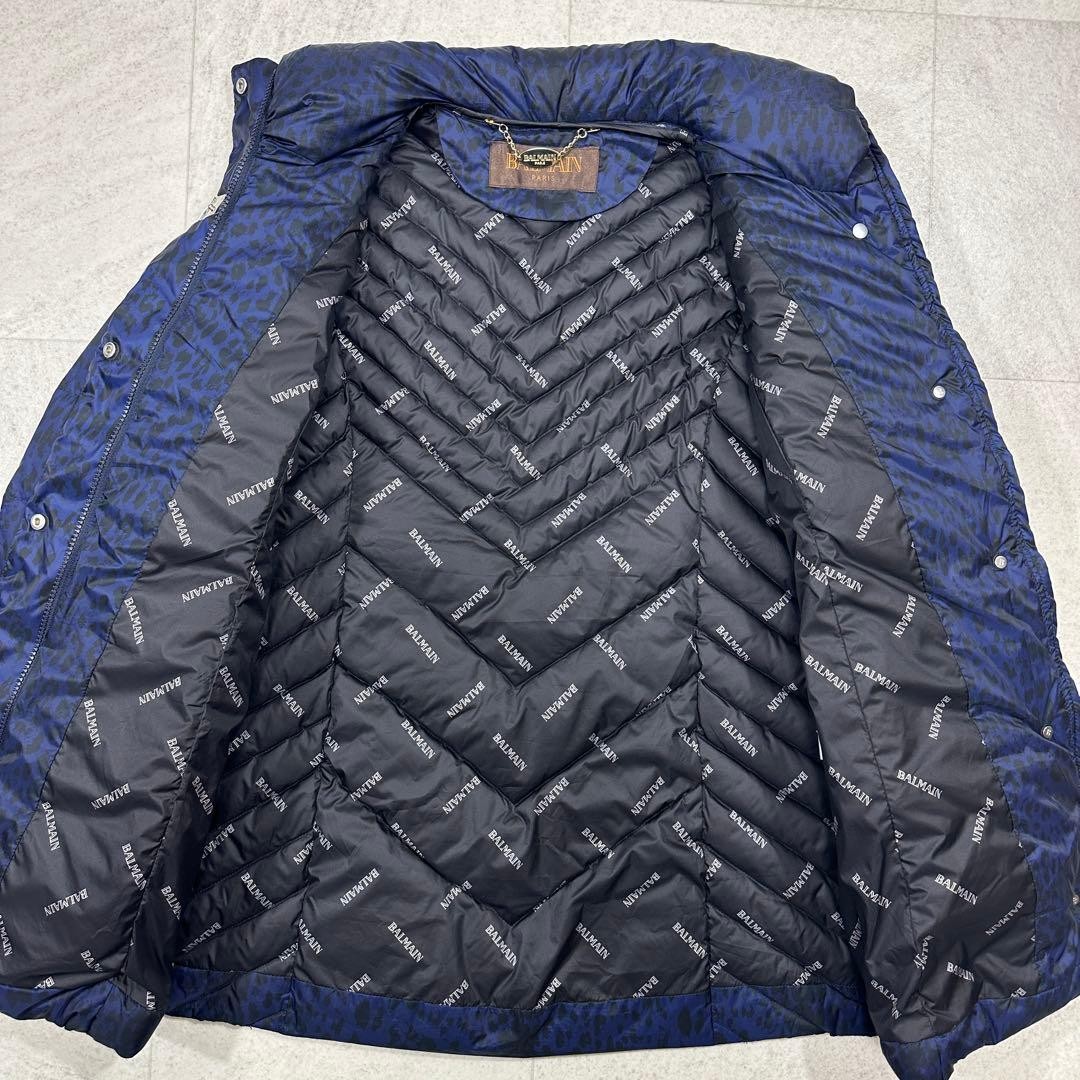 Balmain Leopard Pattern Down Coat Lightweight M, … - image 3