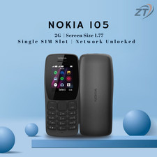 Nokia 105 2019 TA-1410 Black Unlocked 4MB 1.8" Flash Light Mobile Phone