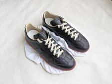 Maison Margiela GAT Sneakers Men 11 44 Black Leather Red Low Tops 