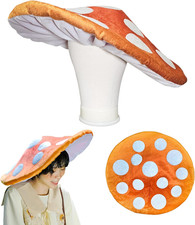 Mushroom Hat Costume Cosplay Accessory Party Hat Cap, Oversized with Wired Brim