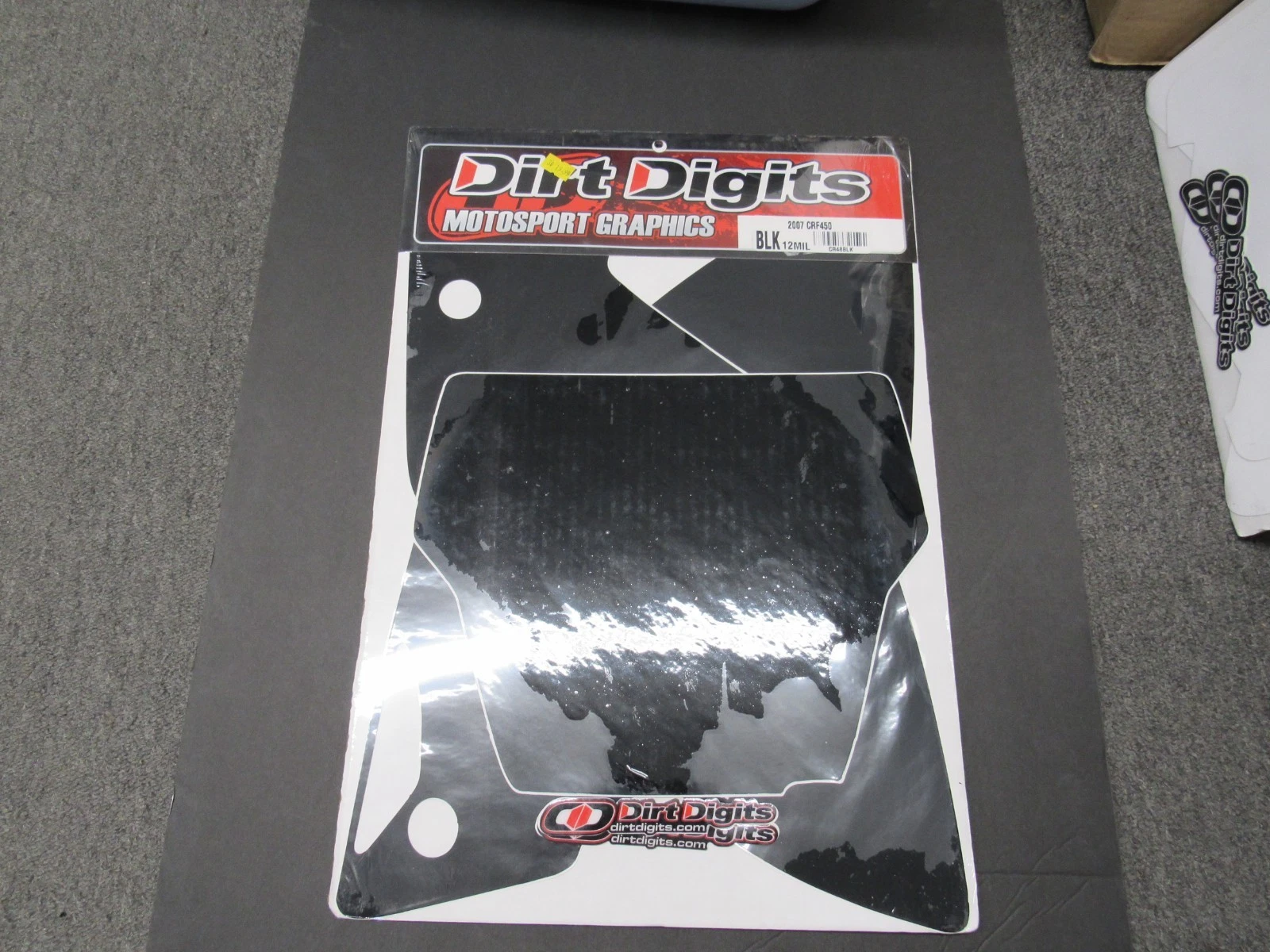 Dirt Digits Graphics Kit #CR48BLK – Black Number Plate Backgrounds for 2007 CRF