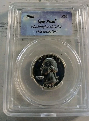 1955-P Mirror-like Gem Proof 90% Silver Washington Quarter ~ Low Mintage of 378k