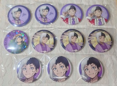 DrSTONE Asagiri Gen Set Pins Acrylic Keychain Rubber Keychain Postcard