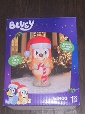 Bluey Christmas Airblown Inflatable in Santa Hat Bluey 5 ft Tall Gemmy Decor New
