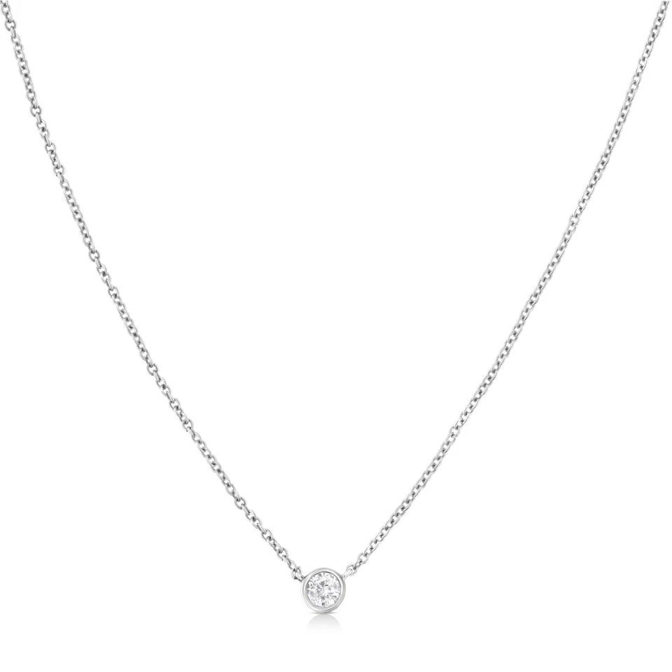 10K Gold 0.10 Carat Diamond Solitaire Pendant Necklace with Adjustable Chain - Image 2 of 4