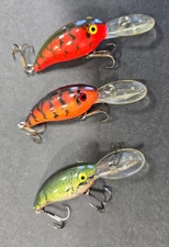 Pre-Rapala Luhr Jensen Radar-10 3-Pak: Crystal Craw, Hot TX Red, Green Crawfish