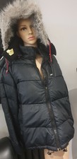 Nautica Jeans Womens Ladies Puffer Jacket. Faux Fur Trim Hood String.lined. S-xl
