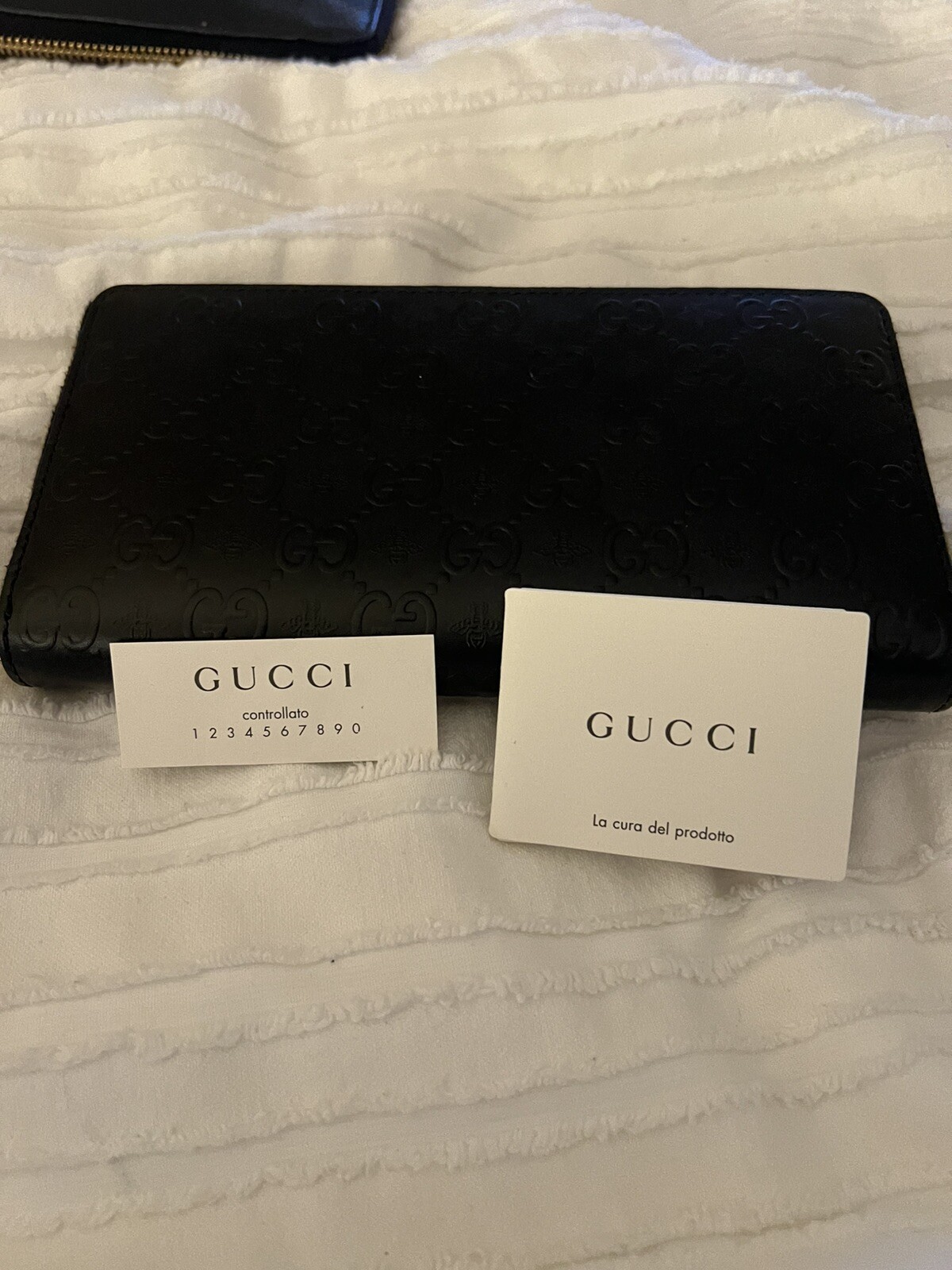 Authentic Gucci  GG Guccissima Black Zippy Large Organizer Wallet - Bee (Rare) image 2