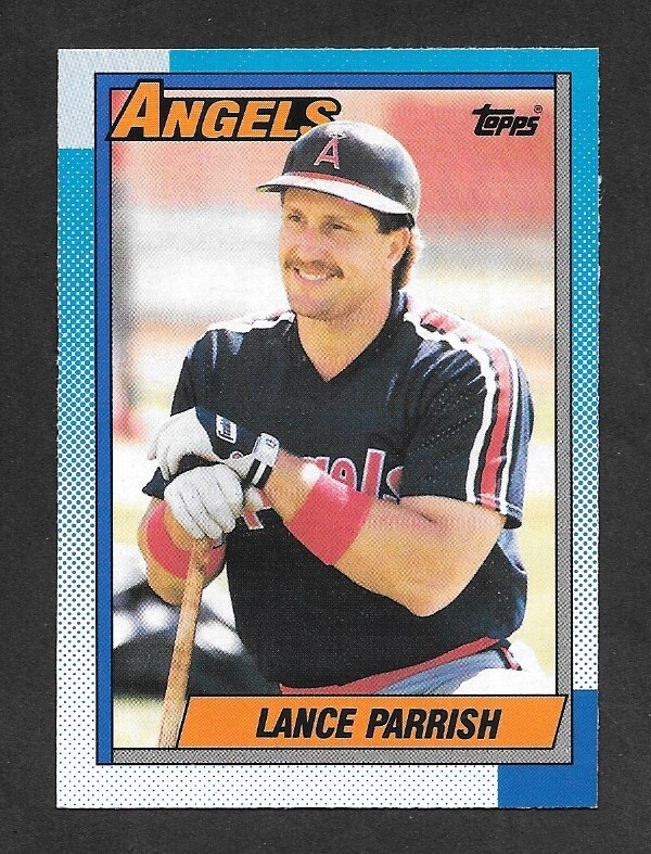 1990 , O-PEE-CHEE BASEBALL  # 575 , LANCE PARRISH , CALIFORNIA ANGELS