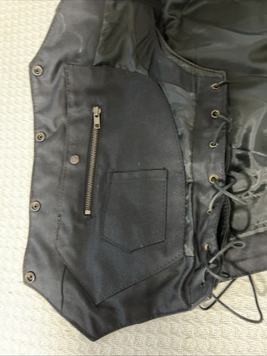 Xelement Advanced Motorcycle Gear Leather Vest, Men's Size X-Large Black - Picture 9 of 13