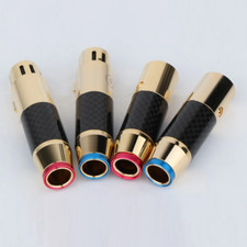4PCS Carbon Fiber Balance XLR Plug Audio Male  Female Connectors Brass Adapters