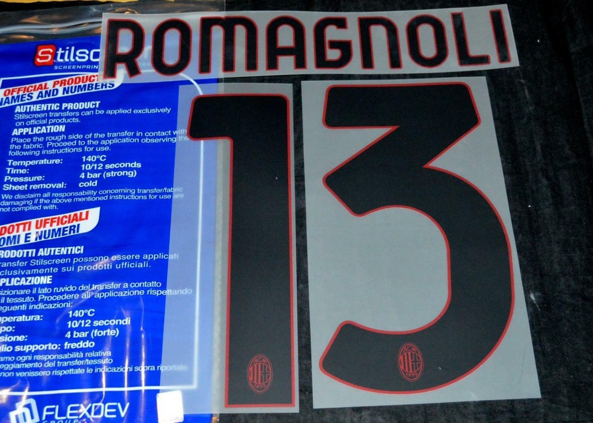 Official AC Milan Romagnoli Football Name/Number Set Away 2021/22