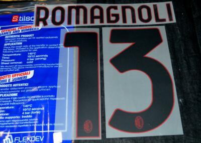 Official AC Milan Romagnoli Football Name/Number Set Away 2021/22