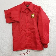 Vintage Funks G Hybrids Jacket Small Red Corn Seed Swingster Lined Snap Up