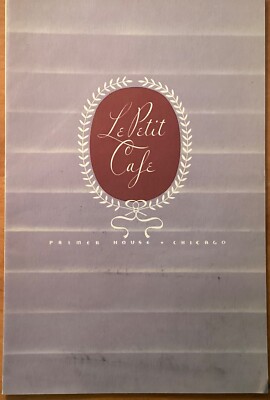 Le Petit Cafe, Palmer House - Chicago menu. July 17, 1939