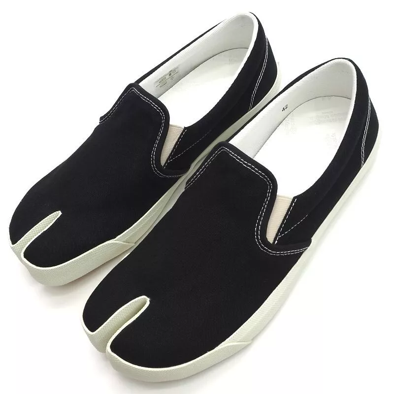 Maison Margiela Slip-On TABI Shoes Black Canvas Size 42 Casual 