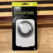 24 Hour Timer Dual Outlet Multiple ON/Off Settings With Manual Override