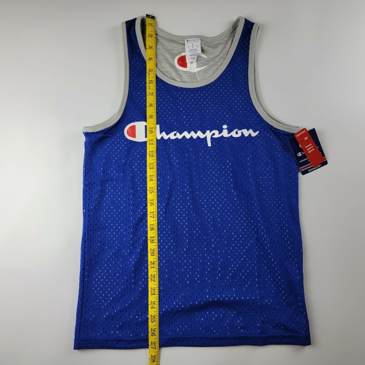 Champion Mens Size Small Reversible Tank Top Mesh Royal Blue