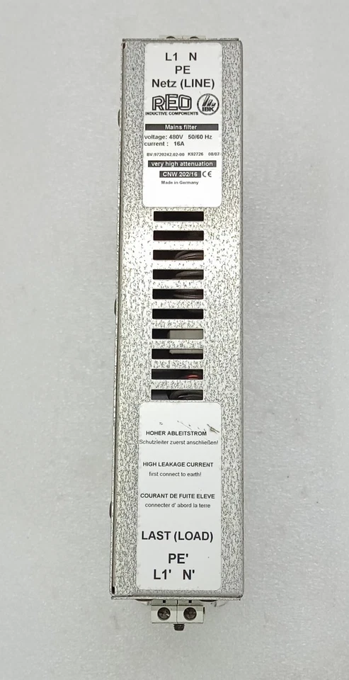 Filtros trifásicos componentes inductivos REO CNW 202/16 480V 50/60 HZ 16A Foto 2 de 4