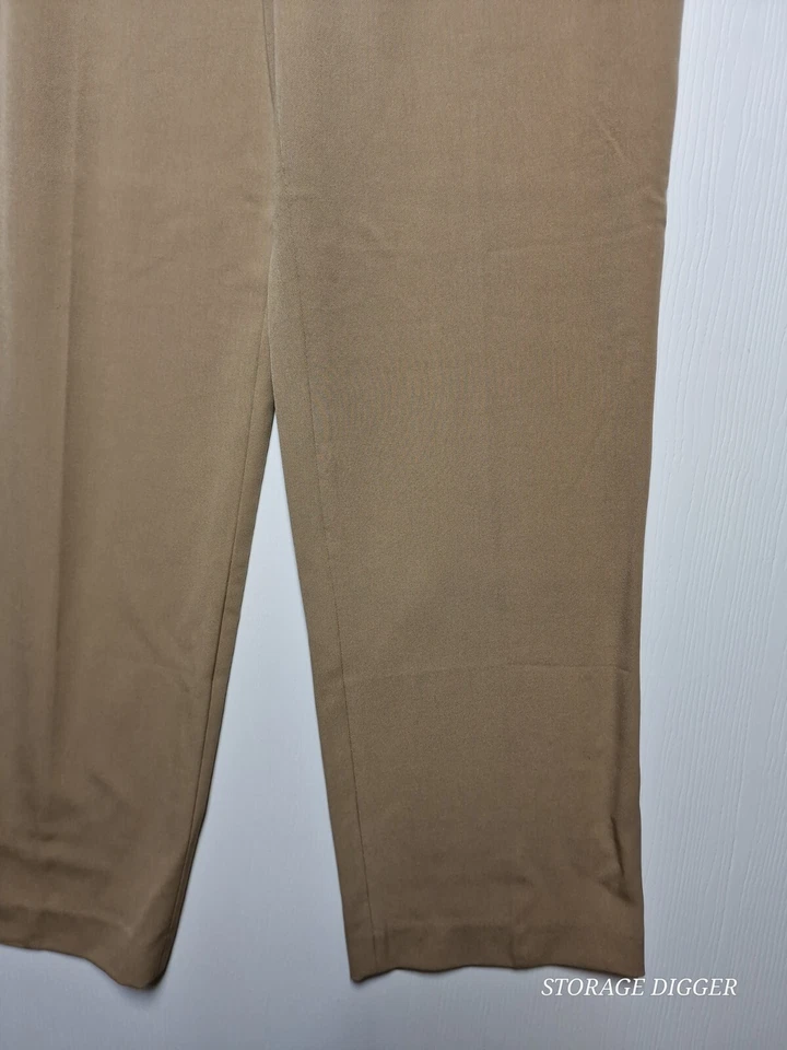 Dialogue Women's Dress Pants Straight Brown Stretch Side Zip High Rise Size 14 - Image 4 of 4
