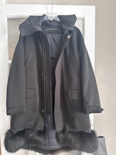 Ermanno Scervino Fur Appliqué Coat In Black It42 Uk10