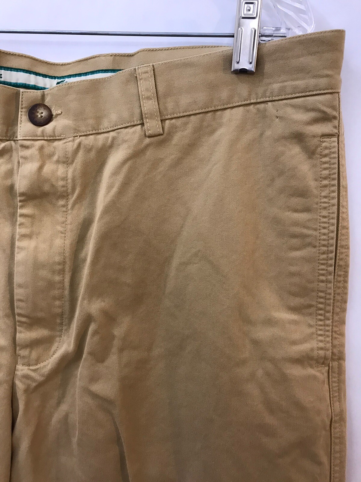 Lacoste Womens Capris Size 36 (L25) Khakis/Chinos Flat Front Gold 100% Cotton  thumbnail 9