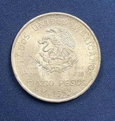 1953 SILVER MEXICAN CINCO PESOS 0.720oz SILVER | eBay