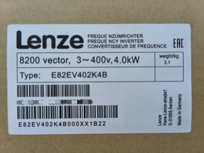 E82EV402K4B NEW LENZE E82EV402_4B Inverter 8200 Vector 4.0kW E82EV402-4B