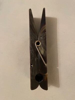 Barrette à Cheveux Vintage En Bakélite Art Déco - Modèle Ancien Noir - État Parfait