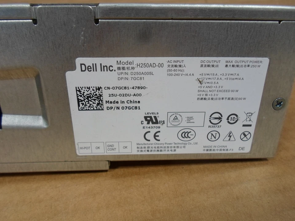 Dell Optiplex 390 790 990 3010 7010 Desktop K2H58 7GC81 FY9H3 MPX3 Power Supply - Image 3 of 4