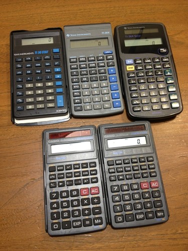 Calculator Texas Instrument Ti 30x Ti 30 Stat Casio Fx 260solar Working 5 Lot Ebay
