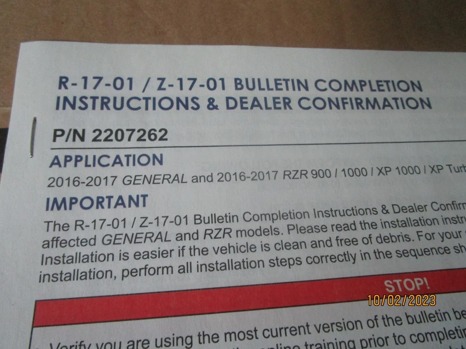 Nos Polaris 2016-17 RZR900 1000 XP1000 OEM cilindro maestro de freno PN: 2207262 Foto 4 de 4