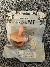 New BULB STAGE 1 No Teeth Ryan Rose Cutie Pat Pacifier PEACH Color 9