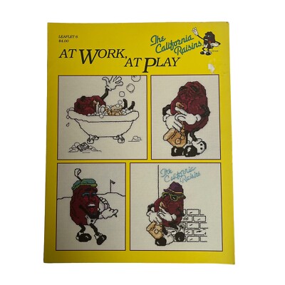 At Work, At Play The California Raisins Cross Stitch Leaflet Pattern Vintage