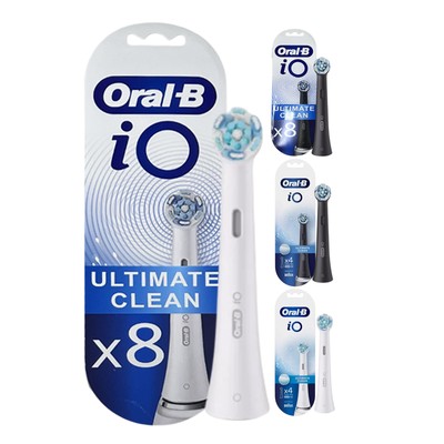 4-12 Pk Oral-B io Ultimate Clean Ersatzpinselkopf-Schwarz /Weiß neues 