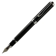 Monteverde Innova 20th Anniversary Fountain Pen, Black & Chrome, OmniFLex Nib