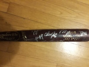 T.J. McFarland As Milb Game Used Team Bat Signed Autograph Kinston Indians 