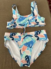 Girl's Old Navy 2-Piece Bikini Quick Dry Swimsuit Swim Size L 10/12 AH 