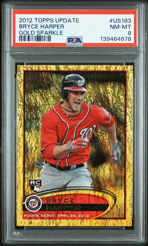 2012 Topps Update #US183 Bryce Harper Gold Sparkle ROOKIE PSA 8